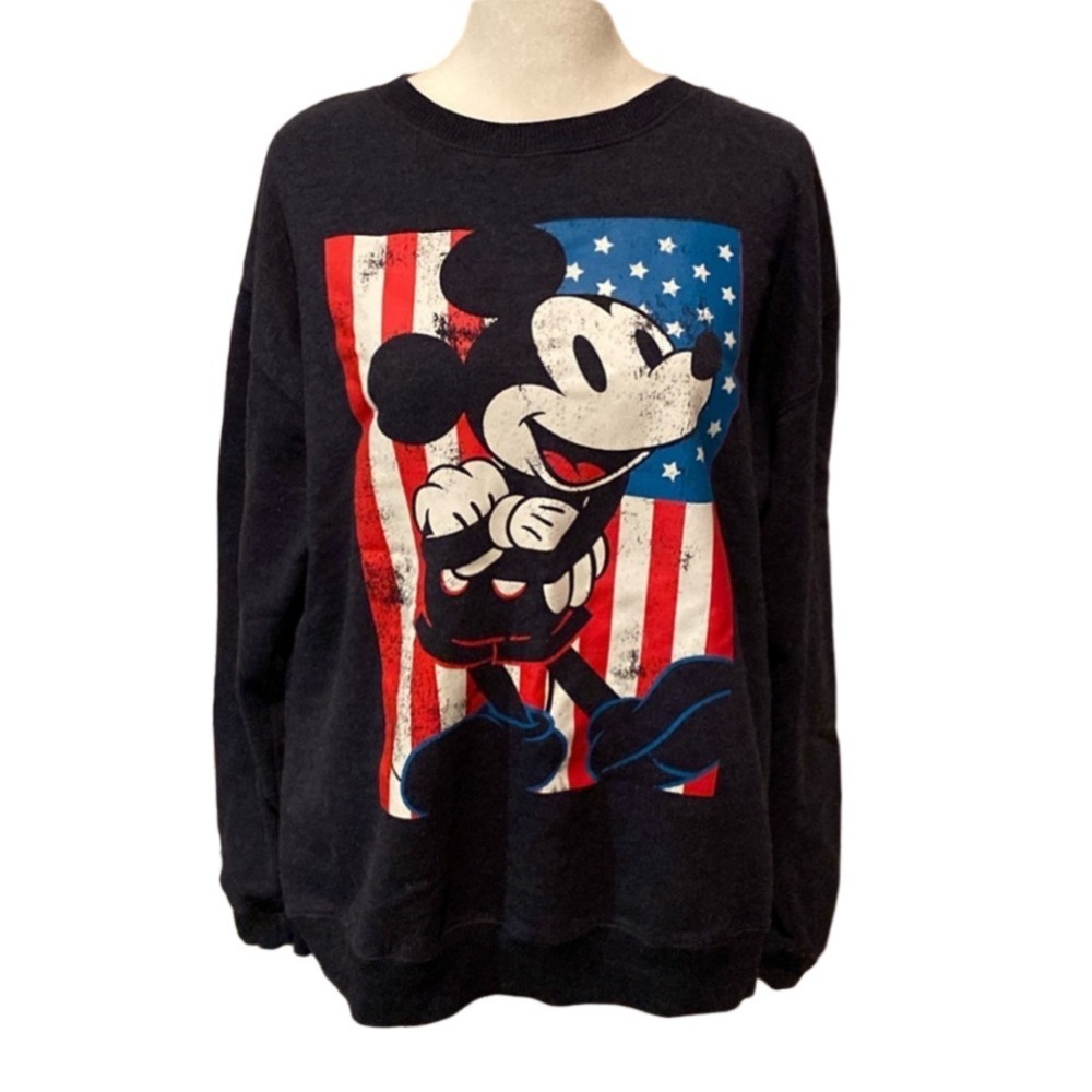 Disney Mickey Mouse sweatshirt. Size XS. Crew neck. Blue with Mickey. Patriotic. - Picture 1 of 14